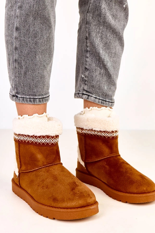 Stivali da neve caramello bassi con... Stivali da neve caramello bassi con...