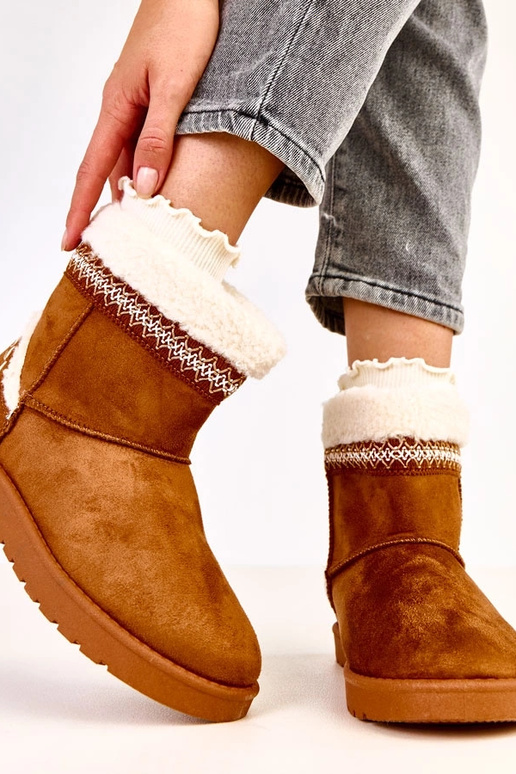 Stivali da neve caramello bassi con... Stivali da neve caramello bassi con...