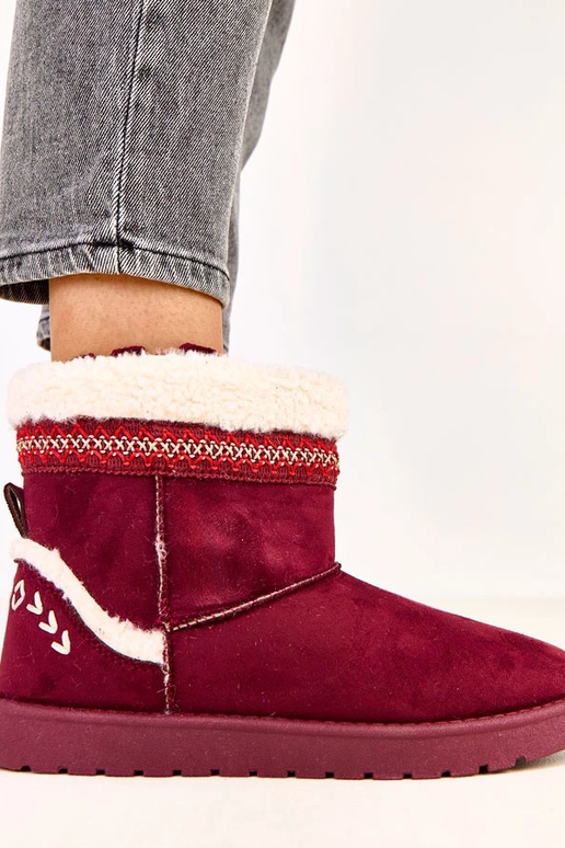 Stivali da neve bordeaux bassi con... Stivali da neve bordeaux bassi con...