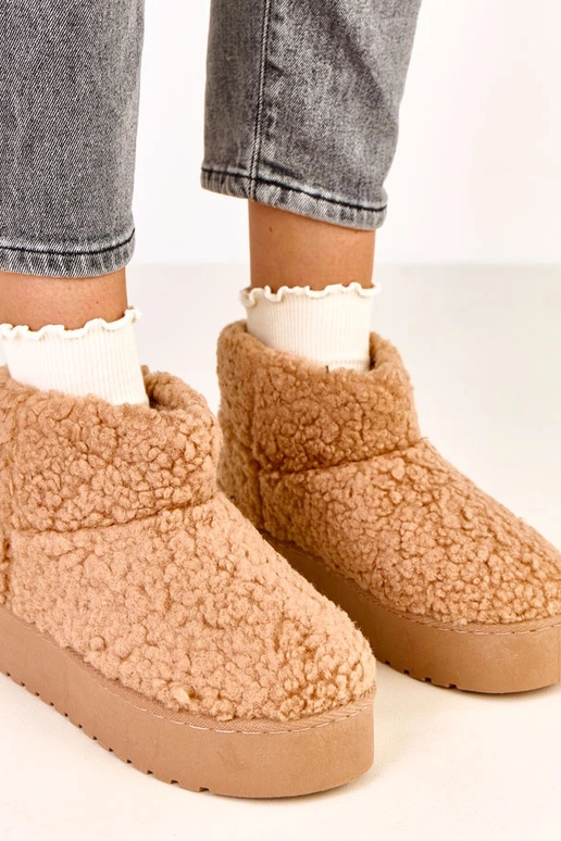 Stivali da neve marroni chiari con... Stivali da neve marroni chiari con...