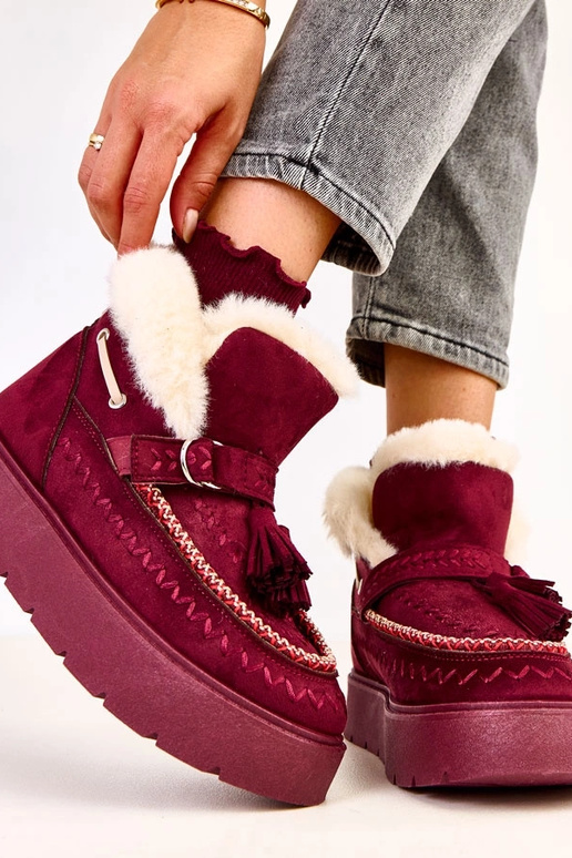 Stivali da neve bordeaux su... Stivali da neve bordeaux su...