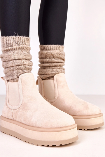 Stivali beige sabbios con inserto elastico