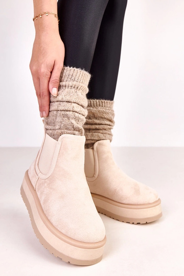 Stivali beige sabbios con inserto elastico 2