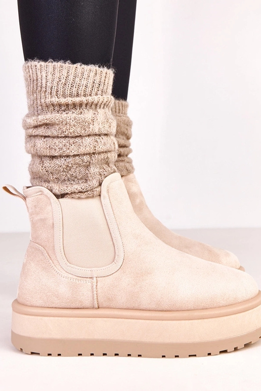 Stivali beige sabbios con inserto... Stivali beige sabbios con inserto...