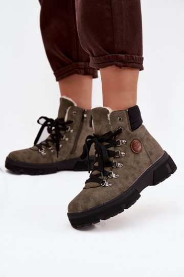 riscaldamento scarpe Femminile con una piattaforma colore kaki Zaraine