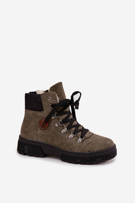 riscaldamento scarpe Femminile con una piattaforma colore kaki Zaraine