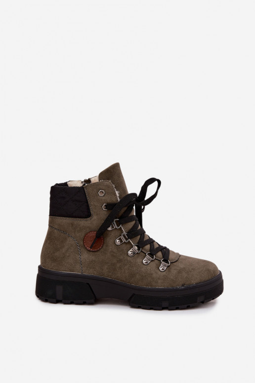 riscaldamento scarpe Femminile con una piattaforma colore kaki Zaraine