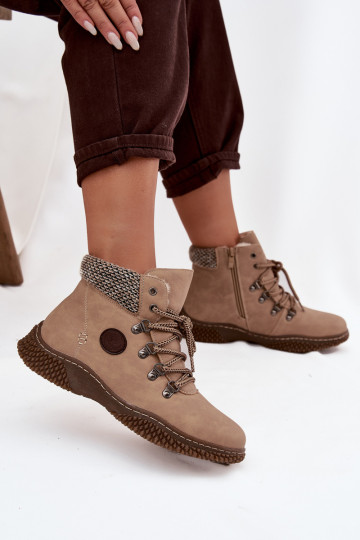 Stivali caldi da donna alti beige Zenaya