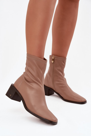 Femminile Stivali con i tacchi Vinceza 23-10791 beige 2