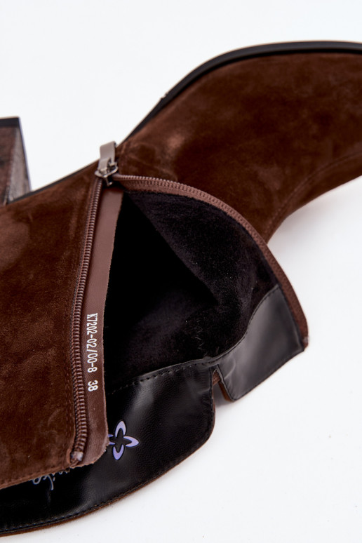 Pelle dalla pelle scamosciata Stivali da donna Deveciejka K7202-02 CzekoladoAe Pelle dalla pelle scamosciata Stivali da donna Deveciejka K7202-02 CzekoladoAe