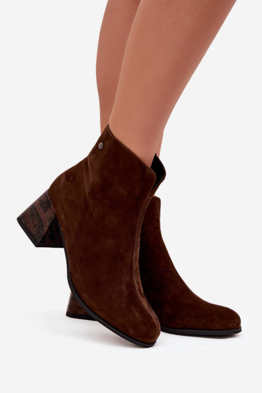 Pelle dalla pelle scamosciata Stivali da donna Deveciejka K7202-02 CzekoladoAe Pelle dalla pelle scamosciata Stivali da donna Deveciejka K7202-02 CzekoladoAe