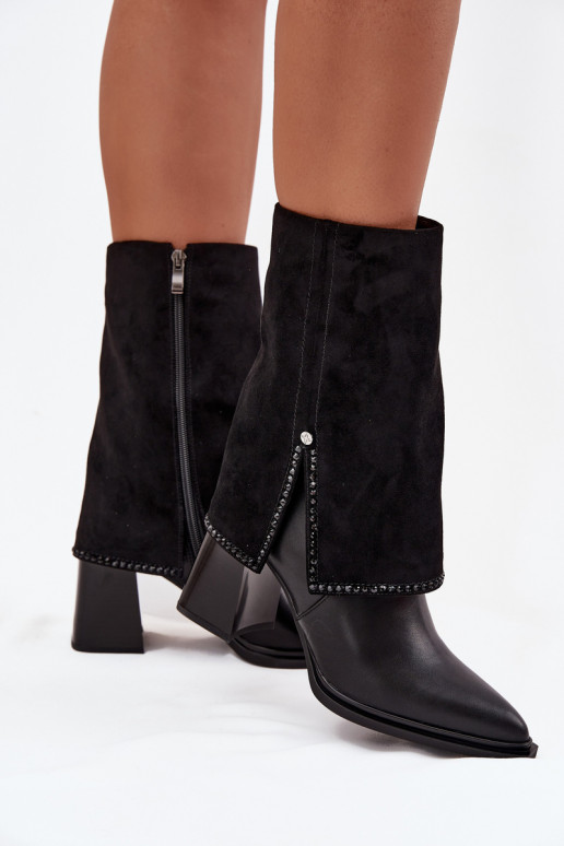 Pelle Stivali da donnaINyAiniętą CholeAką riscaldamento Deveciejka K7206-01 colore nero Pelle Stivali da donnaINyAiniętą CholeAką riscaldamento Deveciejka K7206-01 colore nero