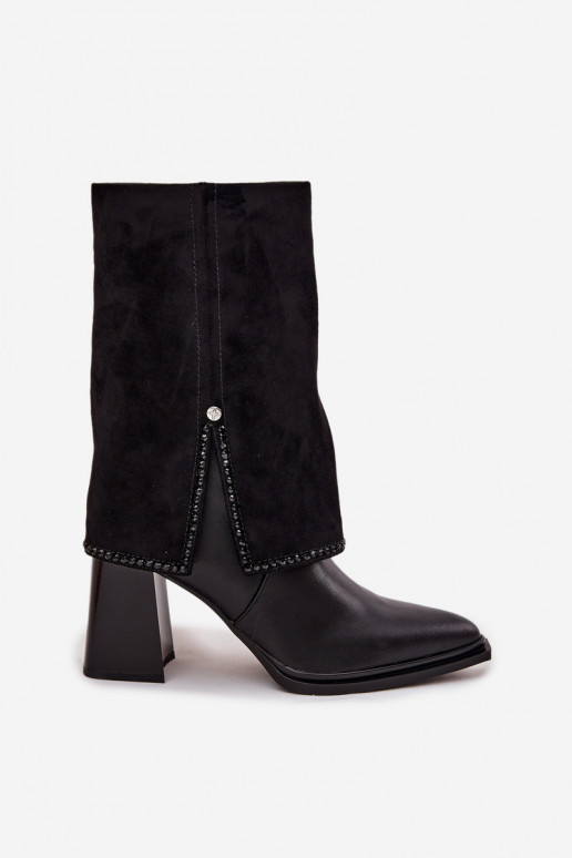 Pelle Stivali da donnaINyAiniętą CholeAką riscaldamento Deveciejka K7206-01 colore nero Pelle Stivali da donnaINyAiniętą CholeAką riscaldamento Deveciejka K7206-01 colore nero