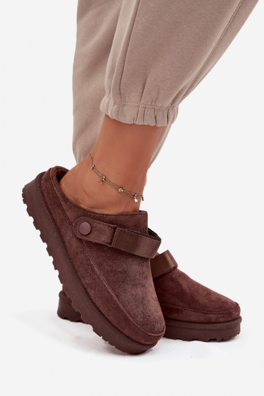 Femminile Pantofole riscaldamento con pelliccia all interno con una piattaforma CzekoladoAe Azida Femminile Pantofole riscaldamento con pelliccia all interno con una piattaforma CzekoladoAe Azida