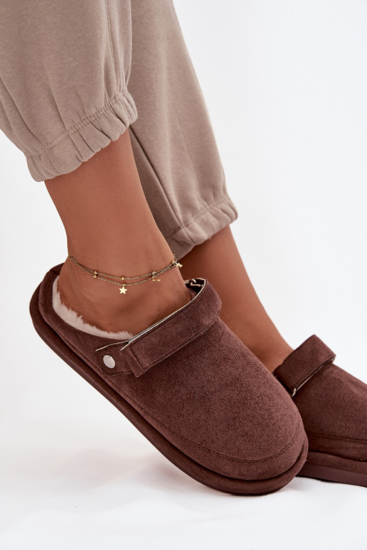 Pantofole Femminile con cinghie riscaldamento con pelliccia all interno CzekoladoAe Rilena Pantofole Femminile con cinghie riscaldamento con pelliccia all interno CzekoladoAe Rilena