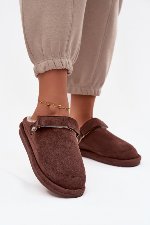 Pantofole Femminile con cinghie riscaldamento con pelliccia all interno CzekoladoAe Rilena Pantofole Femminile con cinghie riscaldamento con pelliccia all interno CzekoladoAe Rilena