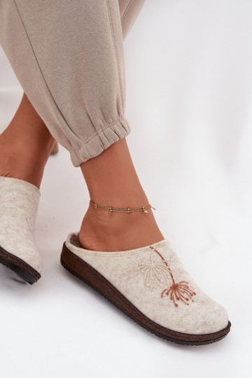 Femminile scarpe fatti in casa Pantofole Inblu NL000011 beige