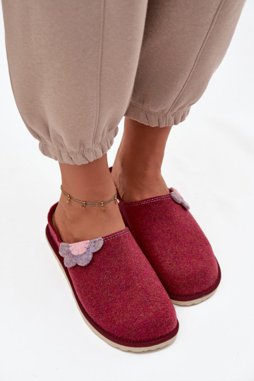 Pantofole da donna con fiore Inblu CS000043 bordeaux