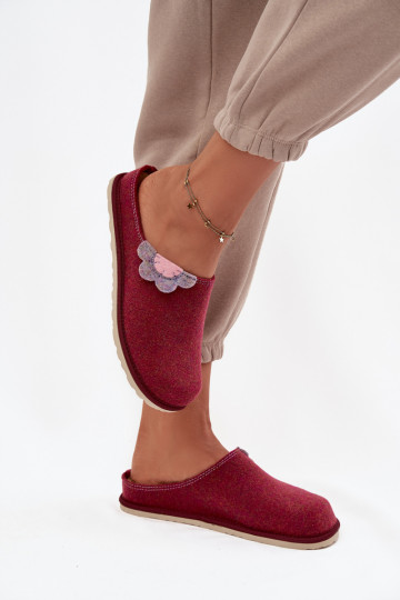 Pantofole da donna con fiore Inblu CS000043 bordeaux 2