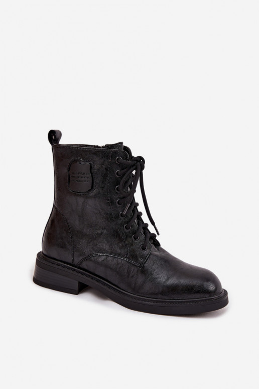 Pelle Stivaletti da lavoro Femminile Con decorazioni Detalem Deveciejka K7180-01 colore nero Pelle Stivaletti da lavoro Femminile Con decorazioni Detalem Deveciejka K7180-01 colore nero