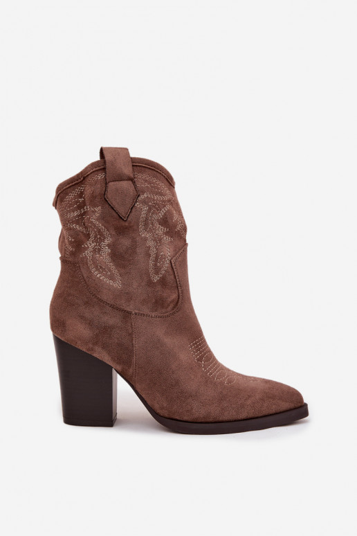 stivali stile coAboy Femminile con i tacchi in ecopelle scamosciataoAe beige Carissa stivali stile coAboy Femminile con i tacchi in ecopelle scamosciataoAe beige Carissa