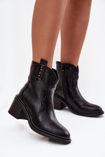 Stivaletti da donna imbottiti con tacco, color nero, Brilynn 2