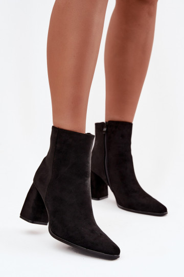 Stivaletti da donna in suede sintetico, color nero, Inessa 2