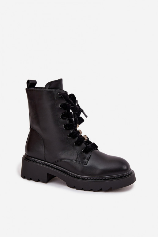 riscaldamento Stivali da donna Con decorazioni Allacciaturam colore nero Elindra riscaldamento Stivali da donna Con decorazioni Allacciaturam colore nero Elindra