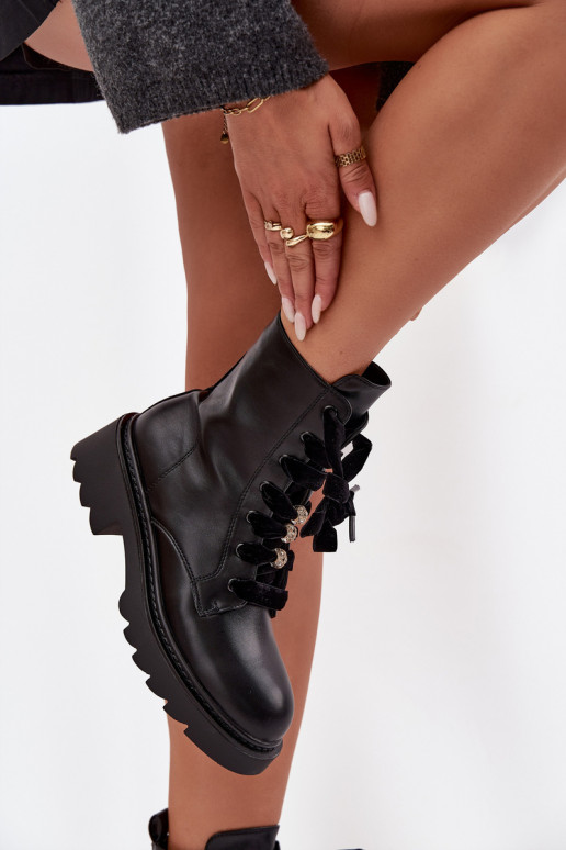 riscaldamento Stivali da donna Con decorazioni Allacciaturam colore nero Elindra riscaldamento Stivali da donna Con decorazioni Allacciaturam colore nero Elindra