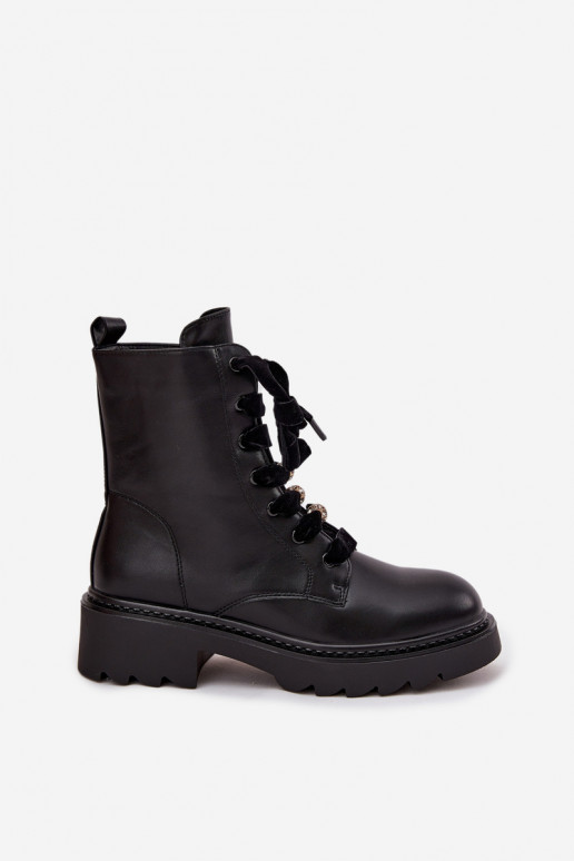riscaldamento Stivali da donna Con decorazioni Allacciaturam colore nero Elindra riscaldamento Stivali da donna Con decorazioni Allacciaturam colore nero Elindra