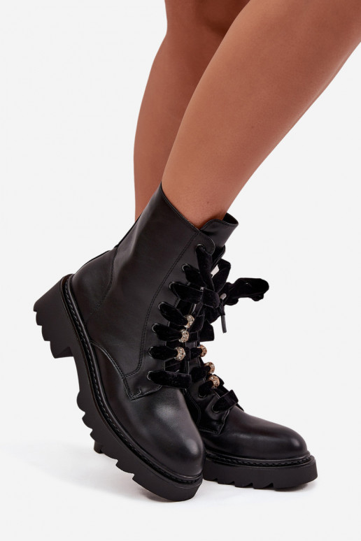 riscaldamento Stivali da donna Con decorazioni Allacciaturam colore nero Elindra riscaldamento Stivali da donna Con decorazioni Allacciaturam colore nero Elindra