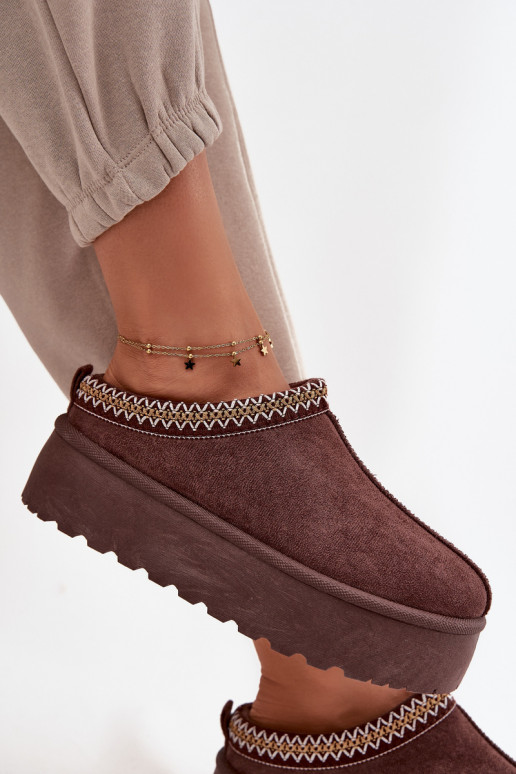 Stivali da neve Femminile Con decorazioni Haftem CzekoladoAe Jenira Stivali da neve Femminile Con decorazioni Haftem CzekoladoAe Jenira