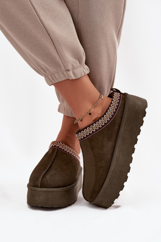 Stivali da neve Femminile Con decorazioni Haftem colore kaki Jenira Stivali da neve Femminile Con decorazioni Haftem colore kaki Jenira