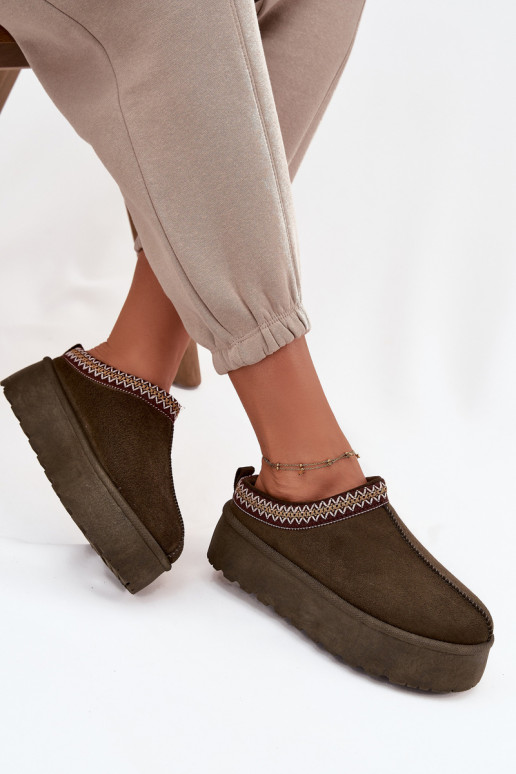 Stivali da neve Femminile Con decorazioni Haftem colore kaki Jenira Stivali da neve Femminile Con decorazioni Haftem colore kaki Jenira