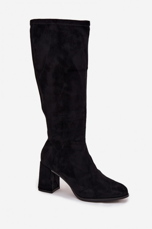 stivali da donna con i tacchiin ecopelle scamosciatau colore nero Yelisse stivali da donna con i tacchiin ecopelle scamosciatau colore nero Yelisse