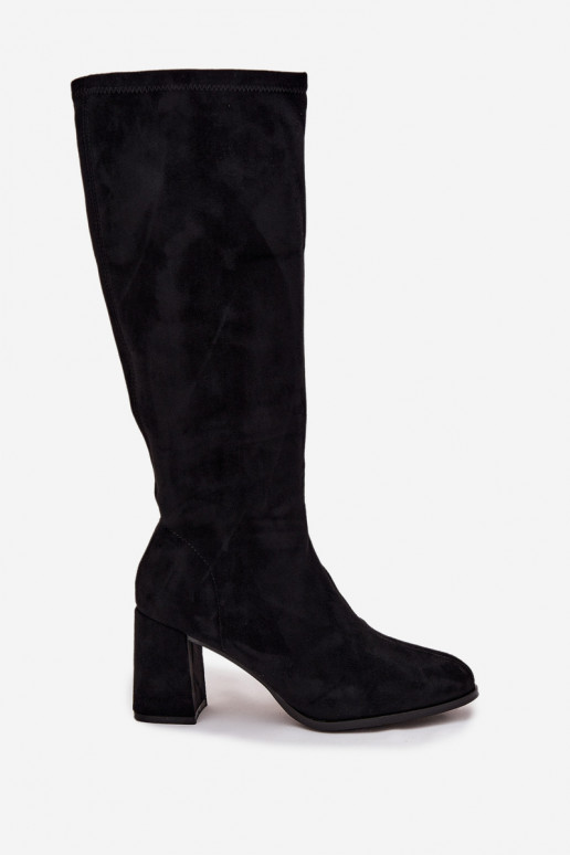 stivali da donna con i tacchiin ecopelle scamosciatau colore nero Yelisse stivali da donna con i tacchiin ecopelle scamosciatau colore nero Yelisse