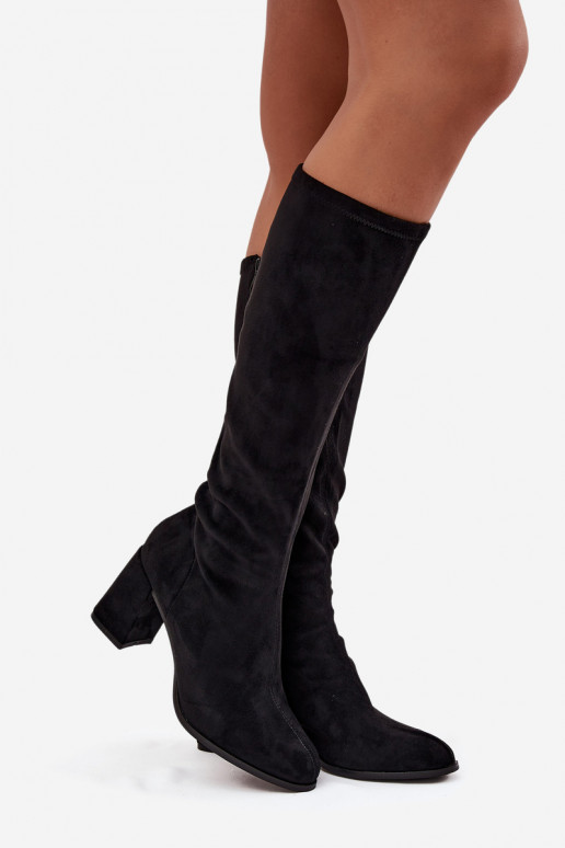 stivali da donna con i tacchiin ecopelle scamosciatau colore nero Yelisse stivali da donna con i tacchiin ecopelle scamosciatau colore nero Yelisse