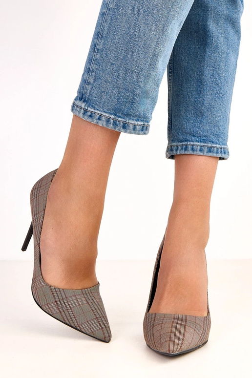 Décolleté grigie a quadri Paula Décolleté grigie a quadri Paula