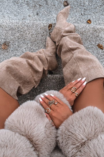 Un modello convincente stivali da donna con tacchi sottili beige Ysolienne 2