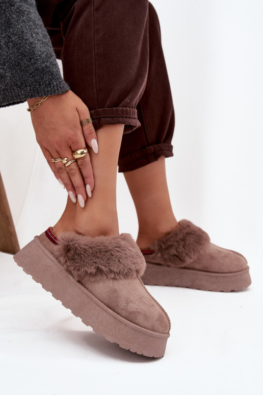 Stivali da neve Femminile con una piattaforma con una pelliccia I Haftem beige Querina Stivali da neve Femminile con una piattaforma con una pelliccia I Haftem beige Querina