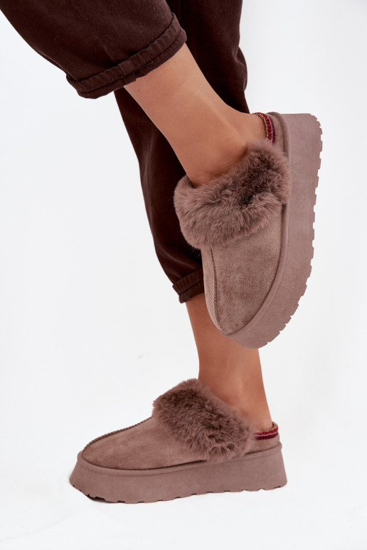 Stivali da neve Femminile con una piattaforma con una pelliccia I Haftem beige Querina Stivali da neve Femminile con una piattaforma con una pelliccia I Haftem beige Querina