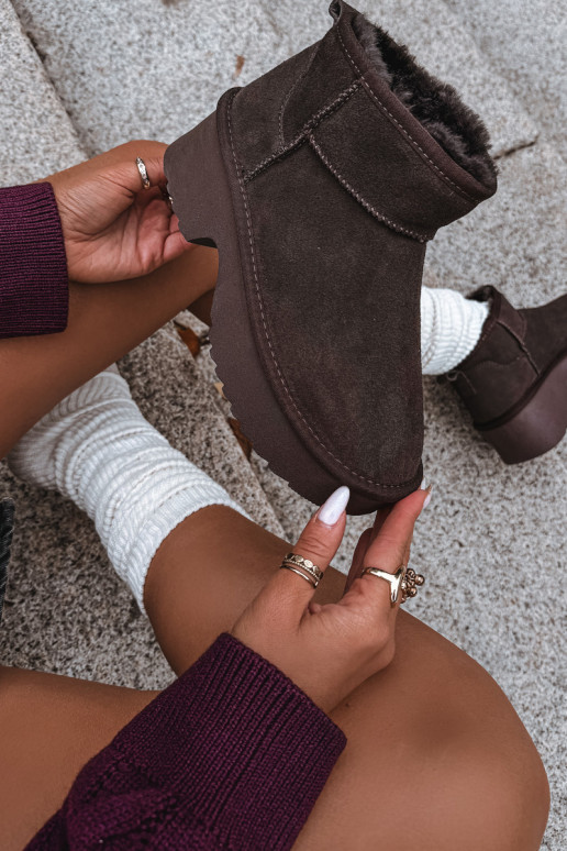 Stivali da neve FemminileAbilitatoturalnego dalla pelle scamosciatau riscaldamento con pelliccia all interno CzekoladoAe Milora Stivali da neve FemminileAbilitatoturalnego dalla pelle scamosciatau riscaldamento con pelliccia all interno CzekoladoAe Milora