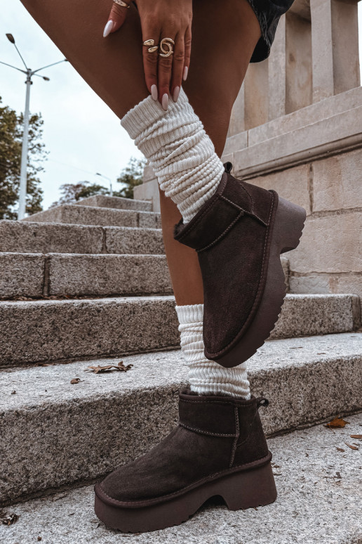 Stivali da neve FemminileAbilitatoturalnego dalla pelle scamosciatau riscaldamento con pelliccia all interno CzekoladoAe Milora Stivali da neve FemminileAbilitatoturalnego dalla pelle scamosciatau riscaldamento con pelliccia all interno CzekoladoAe Milora