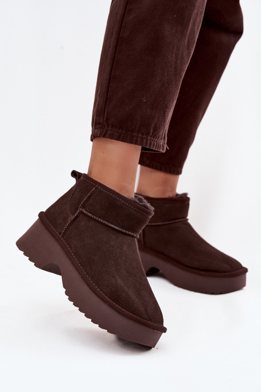 Stivali da neve FemminileAbilitatoturalnego dalla pelle scamosciatau riscaldamento con pelliccia all interno CzekoladoAe Milora Stivali da neve FemminileAbilitatoturalnego dalla pelle scamosciatau riscaldamento con pelliccia all interno CzekoladoAe Milora