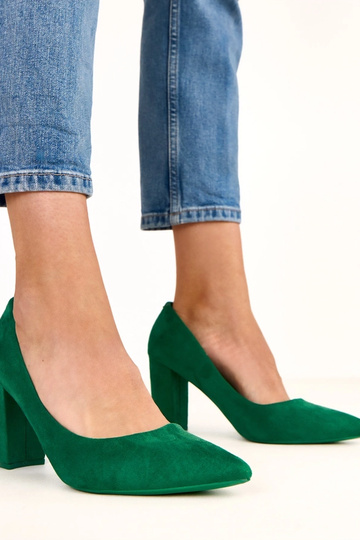 Sandali verdi in suede sintetico con tacco Alyssa 2