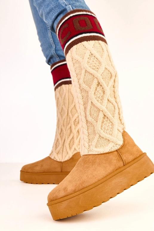 Stivali da neve marroni con... Stivali da neve marroni con...