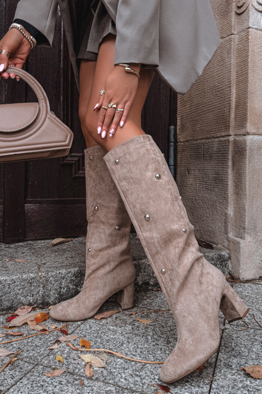 Stivali caldi con i tacchi Con decorazionii Detalami beige Lucinda Stivali caldi con i tacchi Con decorazionii Detalami beige Lucinda