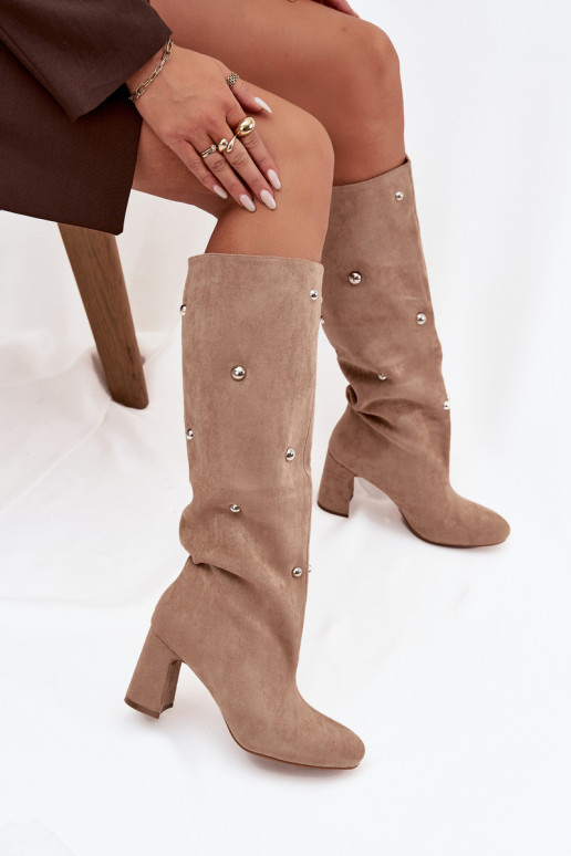 Stivali caldi con i tacchi Con decorazionii Detalami beige Lucinda Stivali caldi con i tacchi Con decorazionii Detalami beige Lucinda