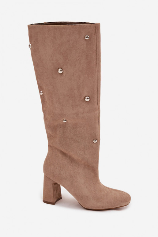 Stivali caldi con i tacchi Con decorazionii Detalami beige Lucinda Stivali caldi con i tacchi Con decorazionii Detalami beige Lucinda