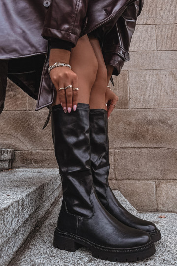 stivali da donna in ecopelle colore nero Oceana